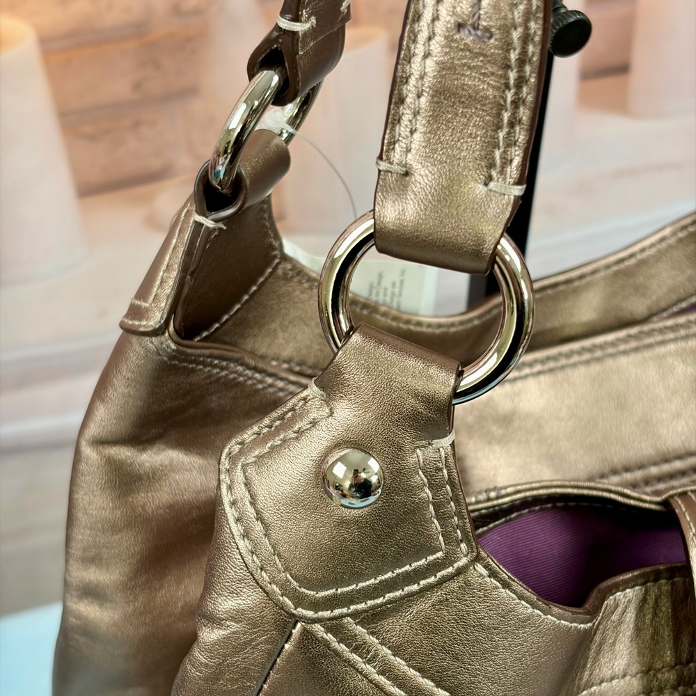 Coach Soho Metallic Gold Leather Shoulder Bag - Picture 4 of 15